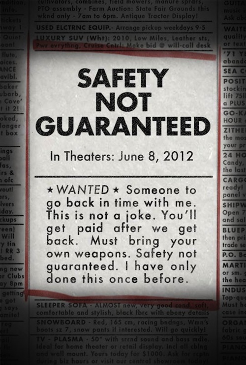 Safety Not Guaranteed posztere