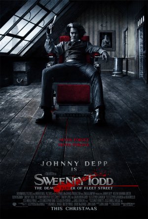Sweeney Todd: Johnny Depp ül egy fotelban és..